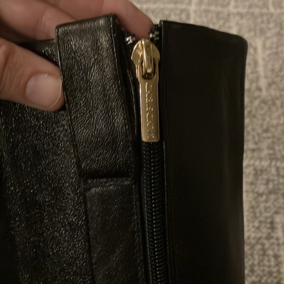 Lands End riding boots leather size 9.  Black with gold accents GUC. - Picture 3 of 6